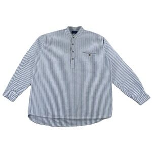 Lee Valley Ireland Quarter Button Longsleeve Flannel Shirt Striped Men's XL